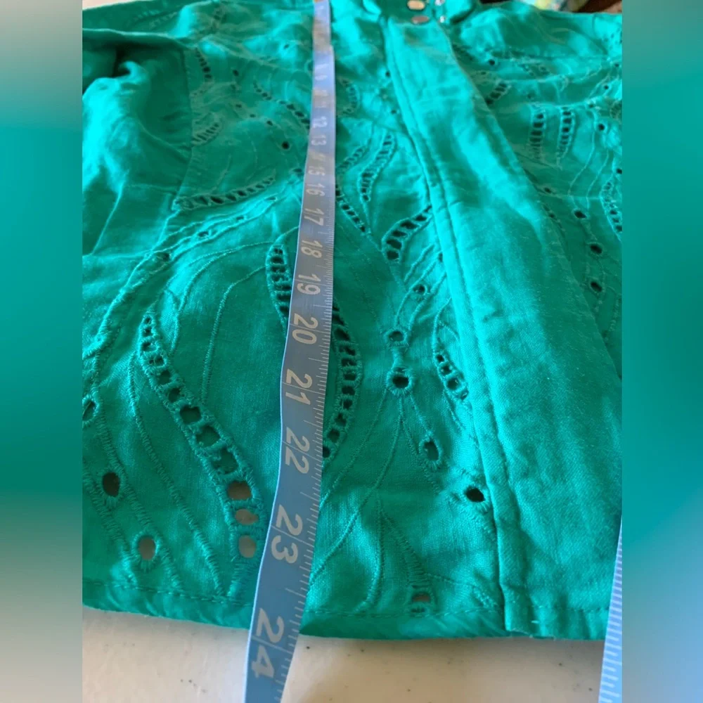 Chicos Eyelet Linen Jacket - Picture 10 of 15
